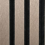 Close-up of metallic brown acoustic wall panel with vertical ribbed slats