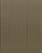 Acoustic wall panel with a tight vertical stripe pattern in gold and dark