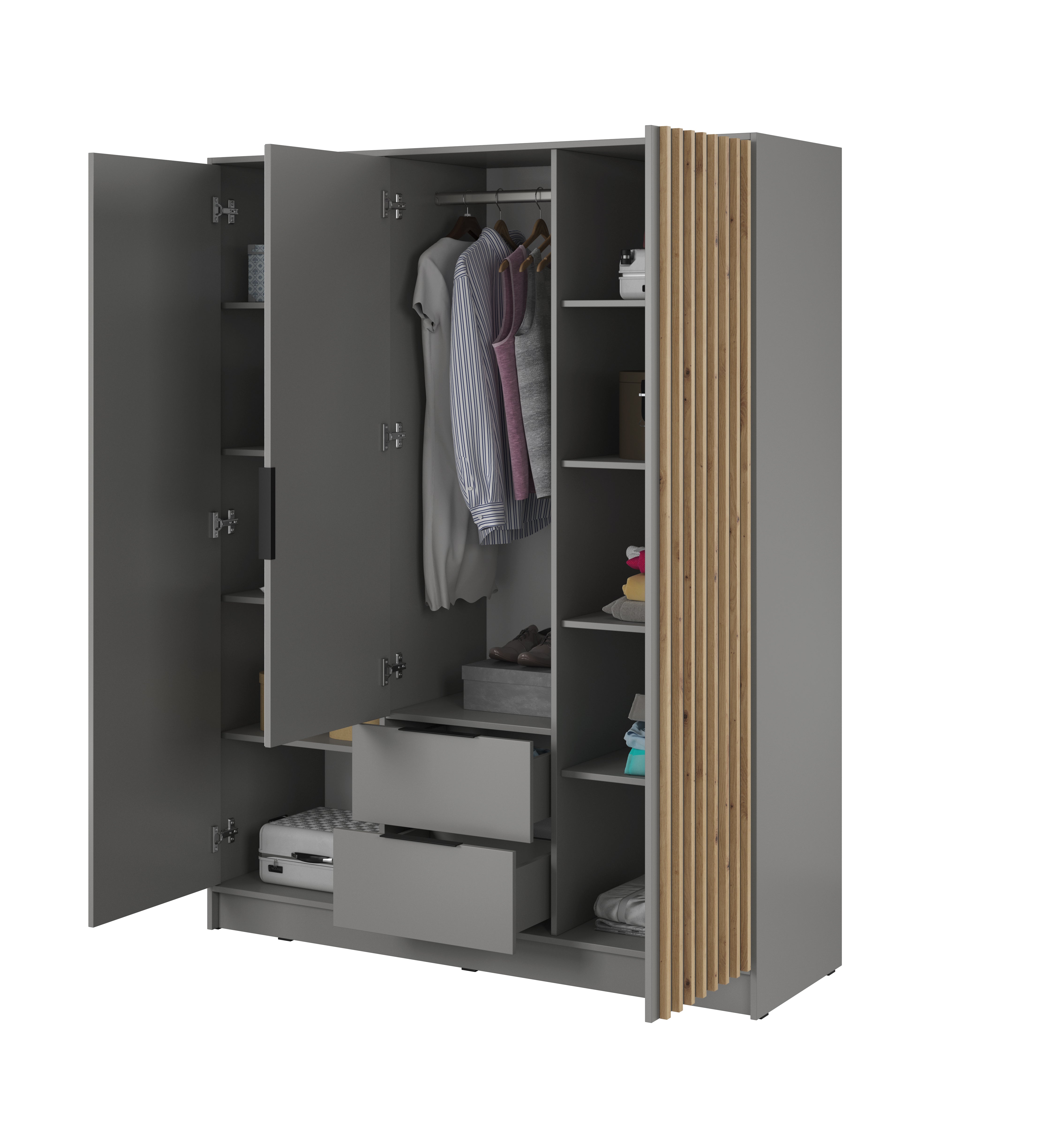 Orla 3 Door Wardrobe with mirror W155cm