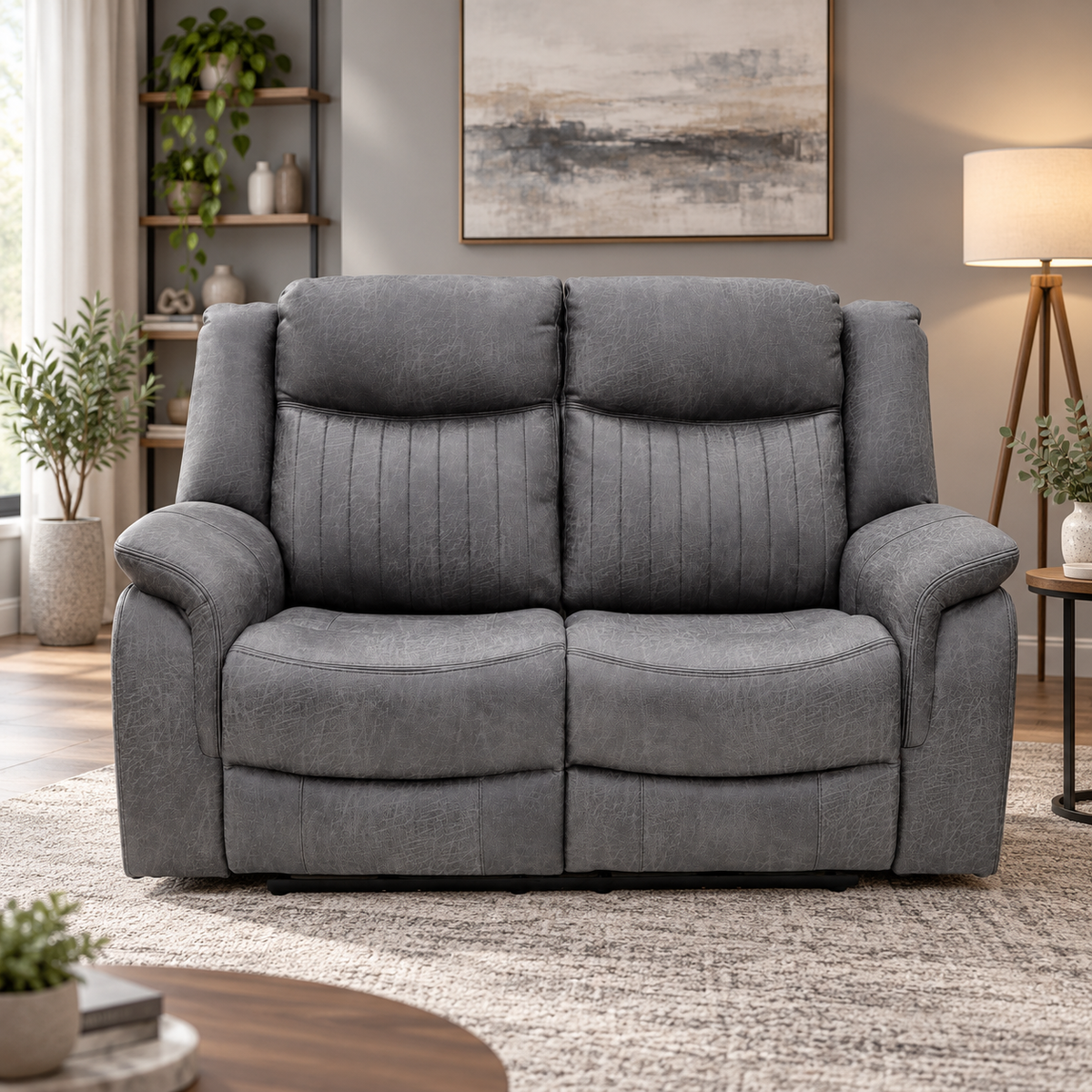 Neo 2 Seater Recliner Sofa Grey