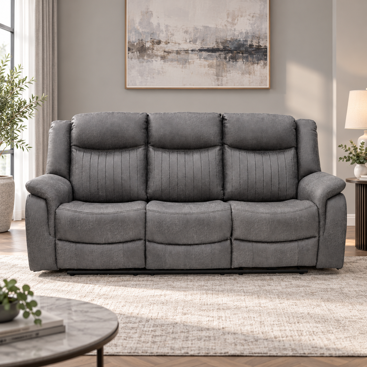 Neo 3 Seater Recliner Sofa Grey