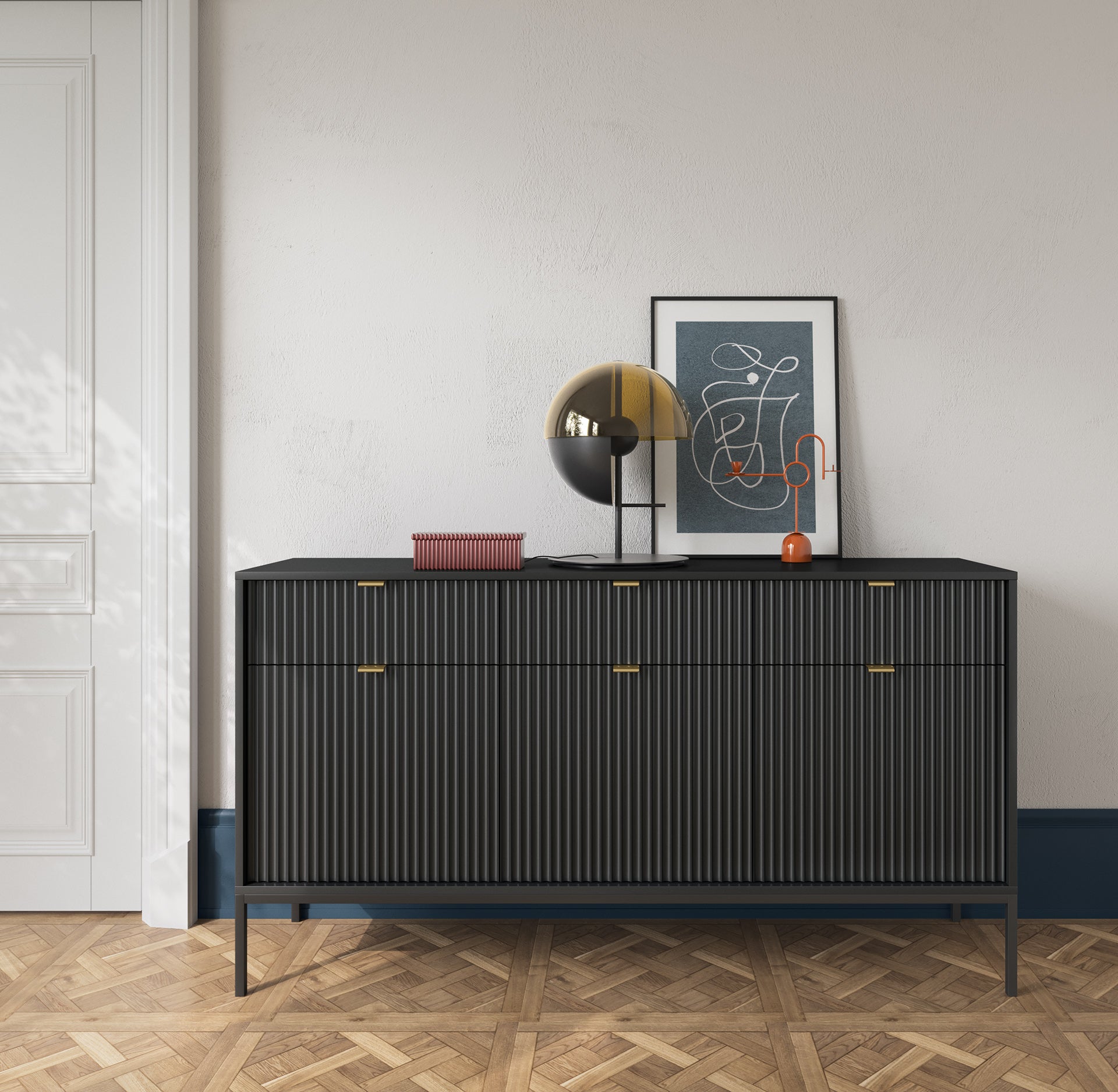 Ridge 3 Drawer 3 Door Sideboard W154cm