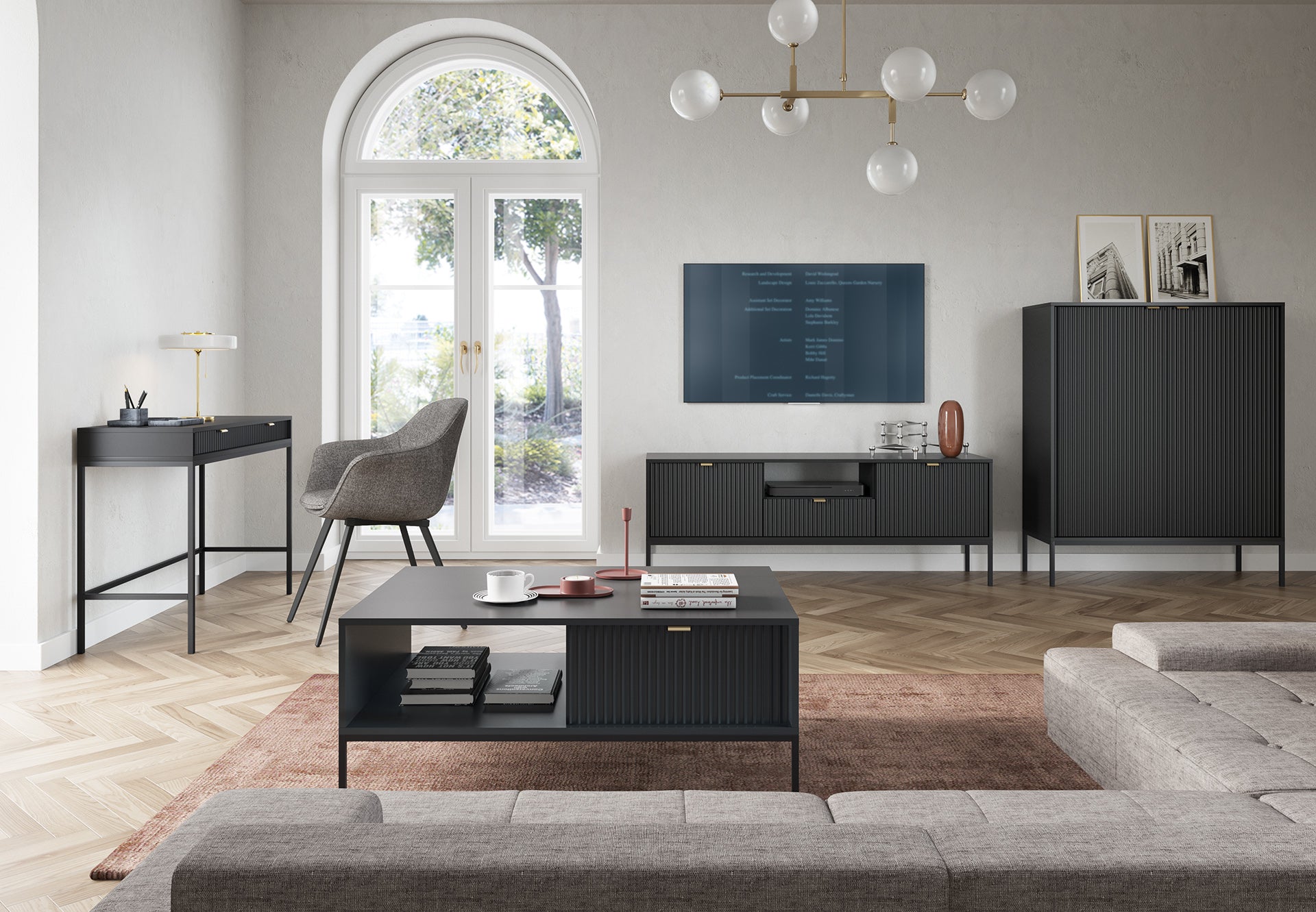 Ridge 2 Drawer 2 Door Sideboard W104cm