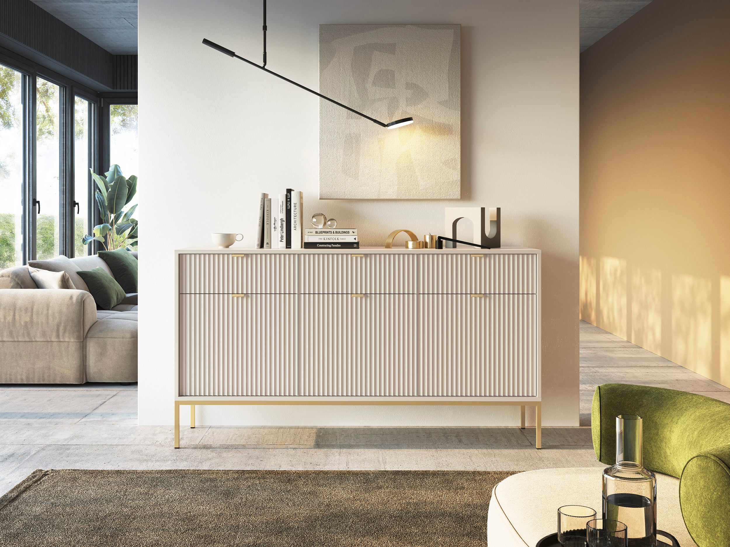 Ridge 3 Drawer 3 Door Sideboard W154cm