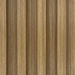 Natural oak seamless wall panel close-up with vertical wood grain slats
