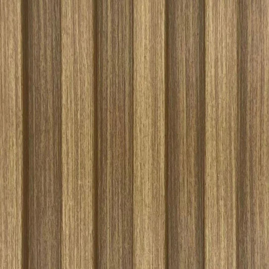Natural oak seamless wall panel close-up with vertical wood grain slats