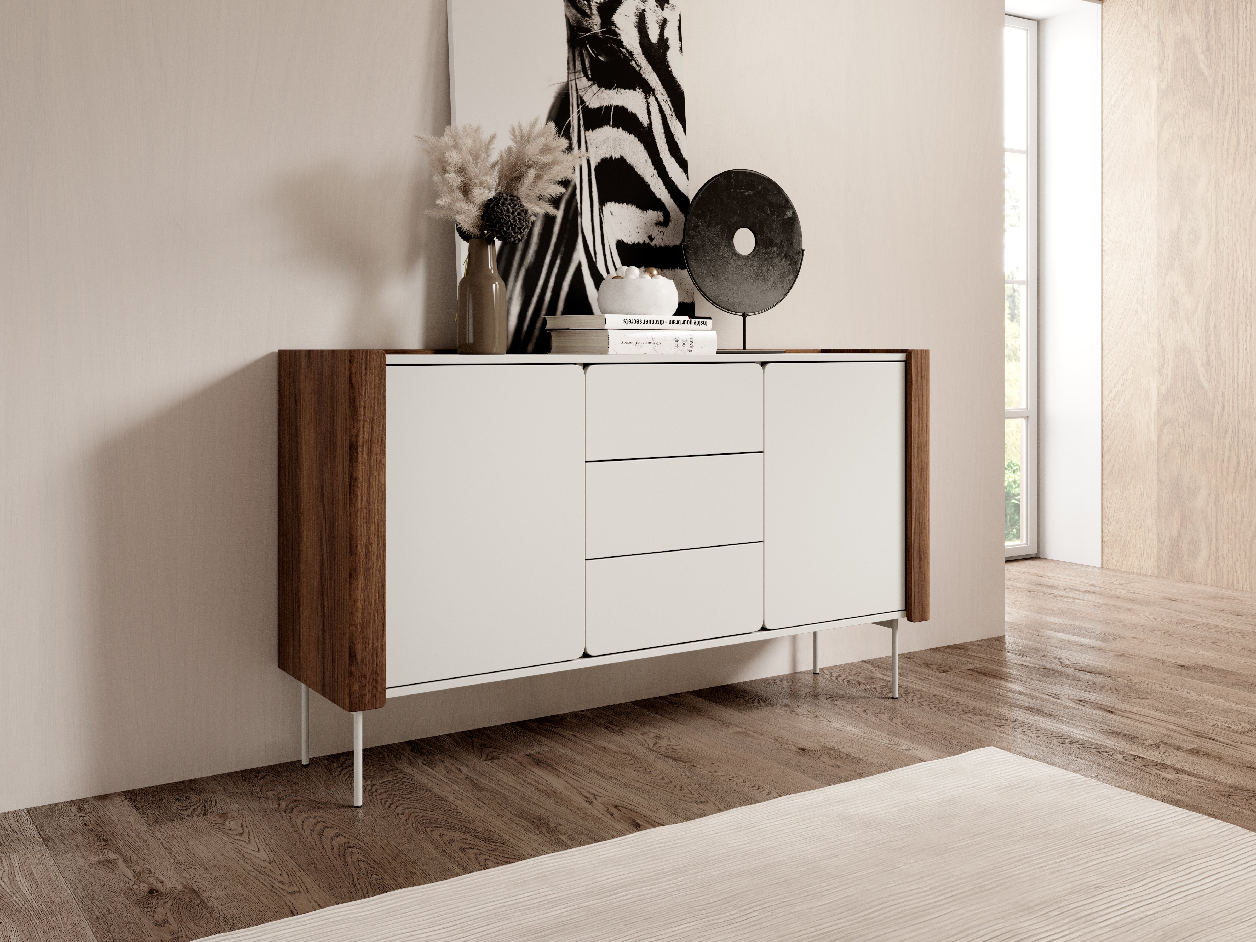 Melania 2 Door 3 Drawer Sideboard W141cm