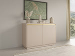 Cashmere 2-door sideboard with vertical ribbed fronts and black base