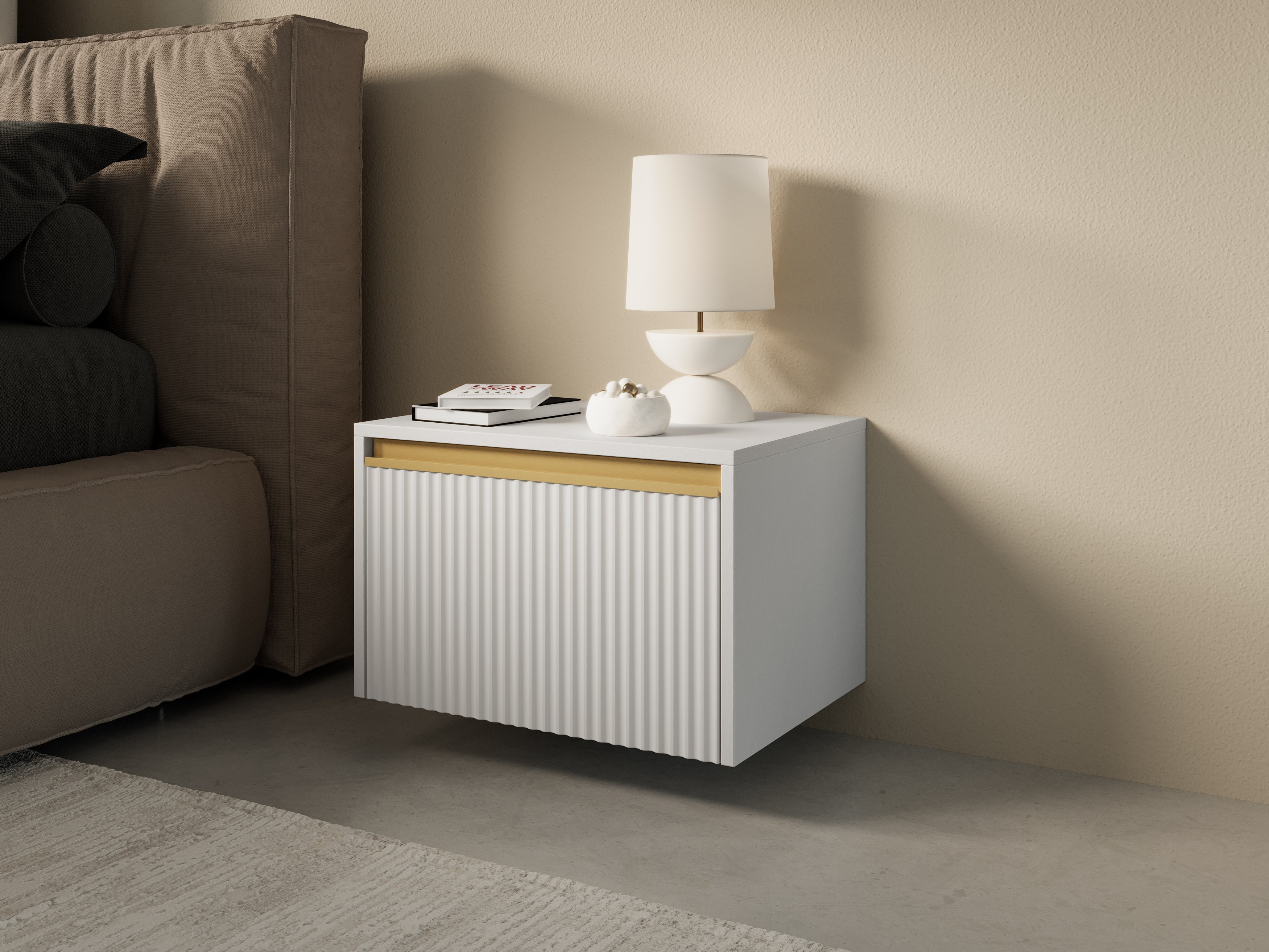 Clara Small Cabinet/ Bedside Table Floating or Standing W53cm