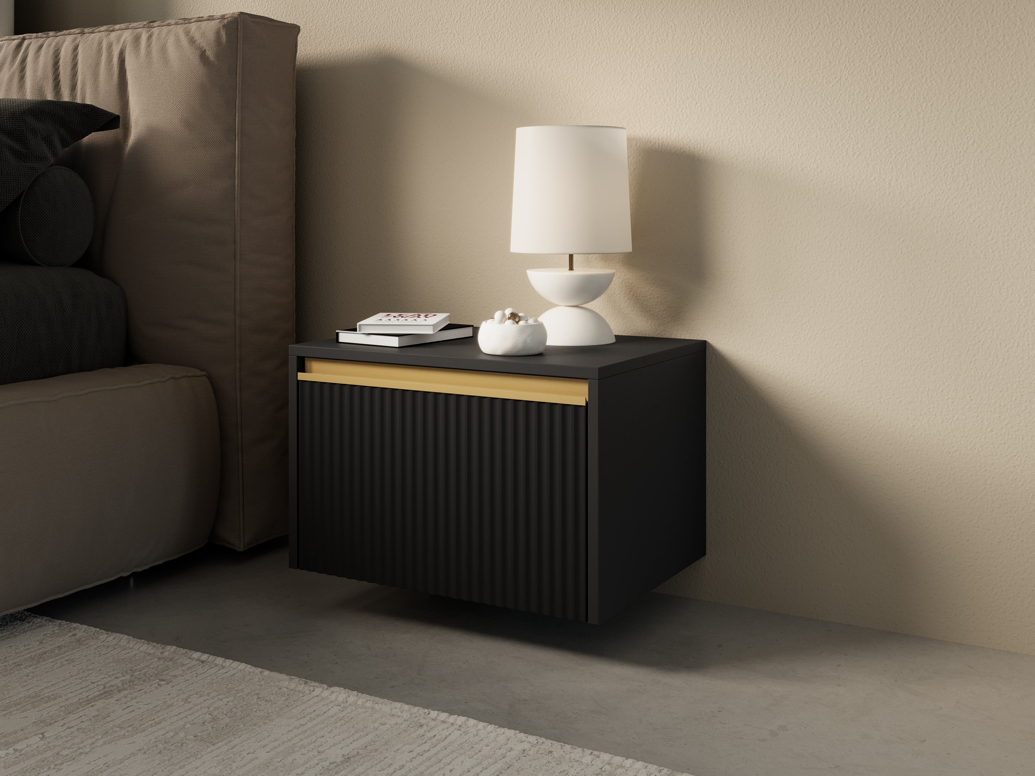 Clara Small Cabinet/ Bedside Table Floating or Standing W53cm