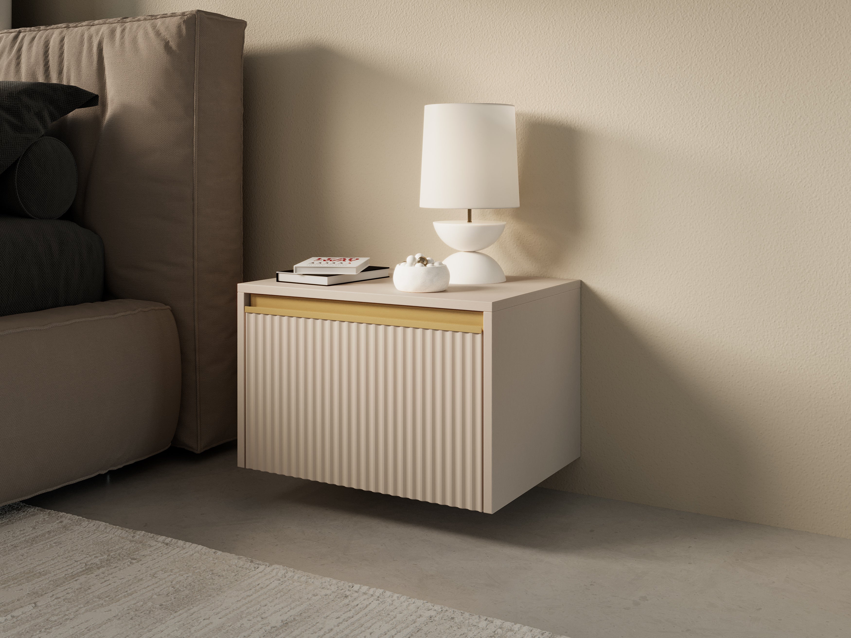 Clara Small Cabinet/ Bedside Table Floating or Standing W53cm