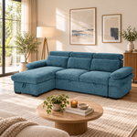 Portofino Corner Sofa Bed | Boucle Fabric