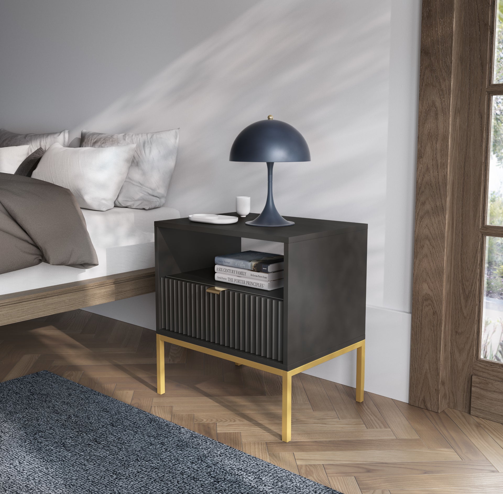 Ridge Bedside Table W54cm