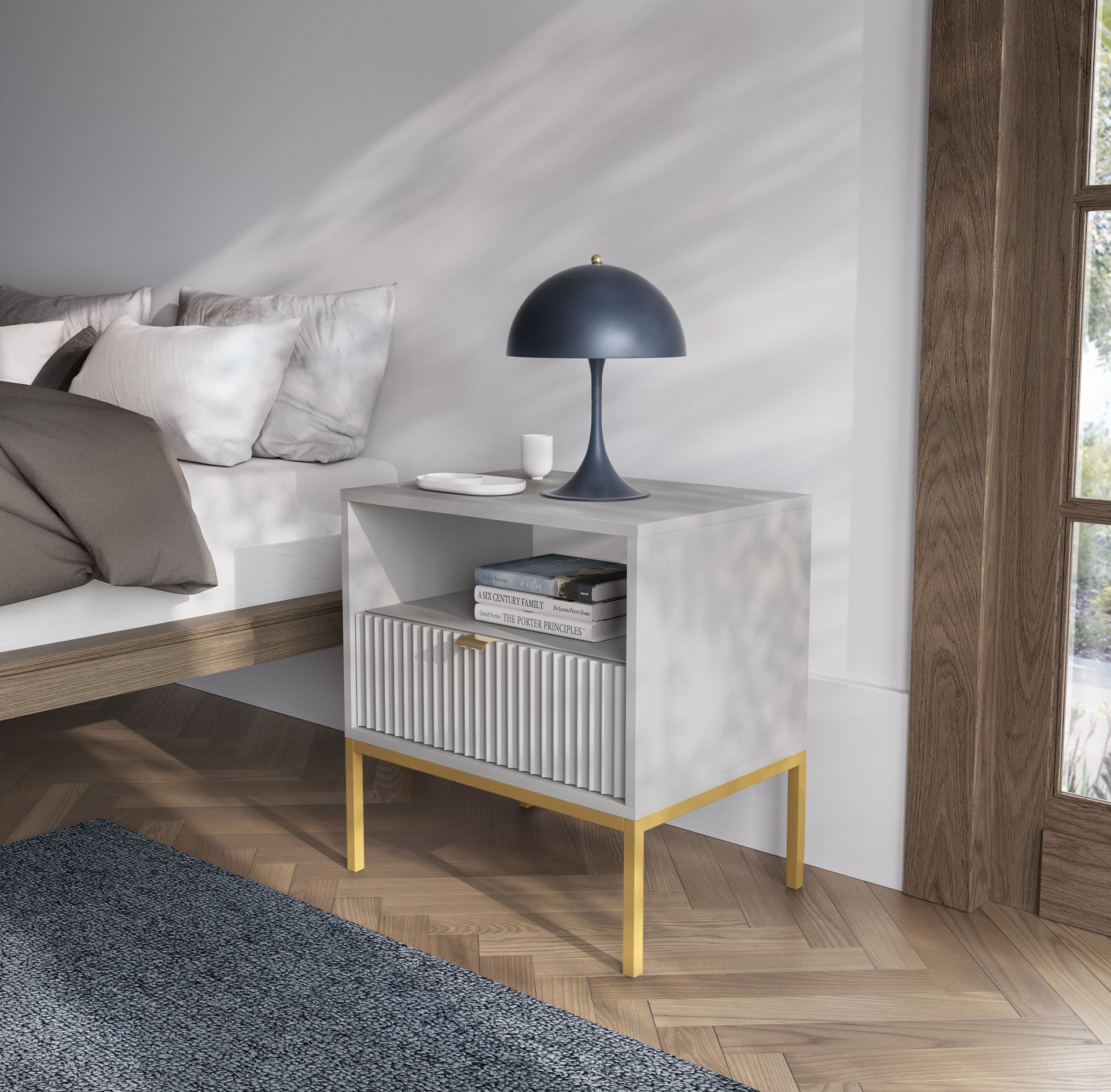 Ridge Bedside Table W54cm