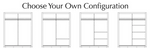 Wardrobe configuration options diagram with four layout thumbnails