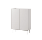 Cashmere highboard cabinet with two doors and slender metal legs