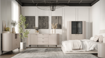 Cashmere sideboard with ribbed doors and three drawers