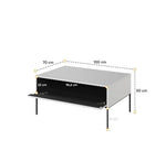 Icon coffee table with lower shelf and dimension markers, 100 cm wide