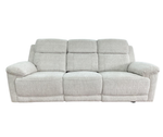 Cream 3-seater recliner sofa with three seat cushions and padded armrests