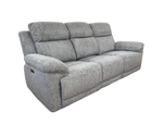 Grey 3-seater recliner sofa, three padded seats with reclining back sections