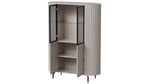 Cashmere display cabinet open front with visible shelves behind the glass doors