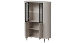 Cashmere display cabinet with open glass doors and visible shelving inside