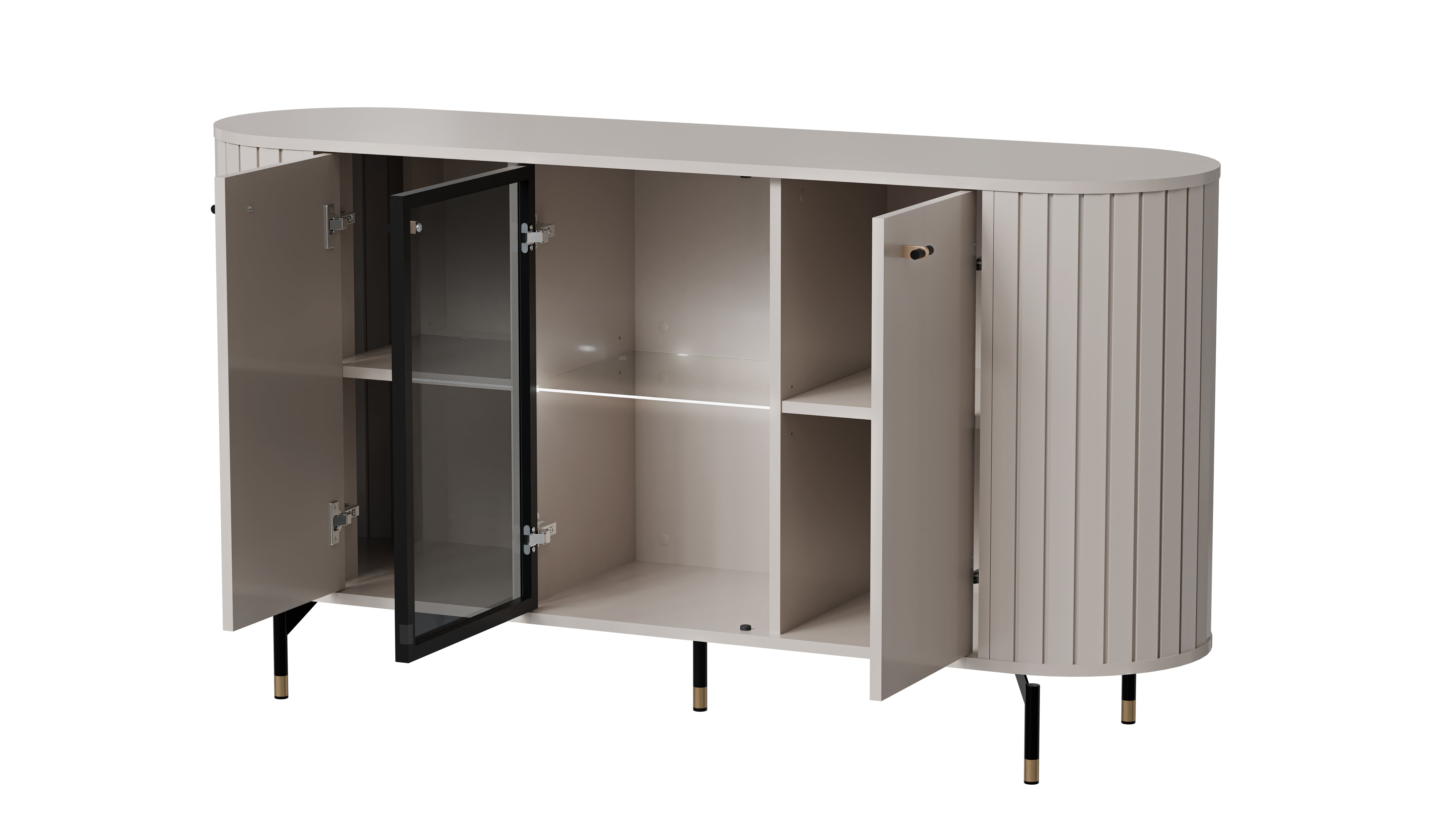 Libra 3 Door Sideboard with Glass W150cm