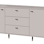 Cashmere sideboard with three drawers and three doors, ribbed side panels