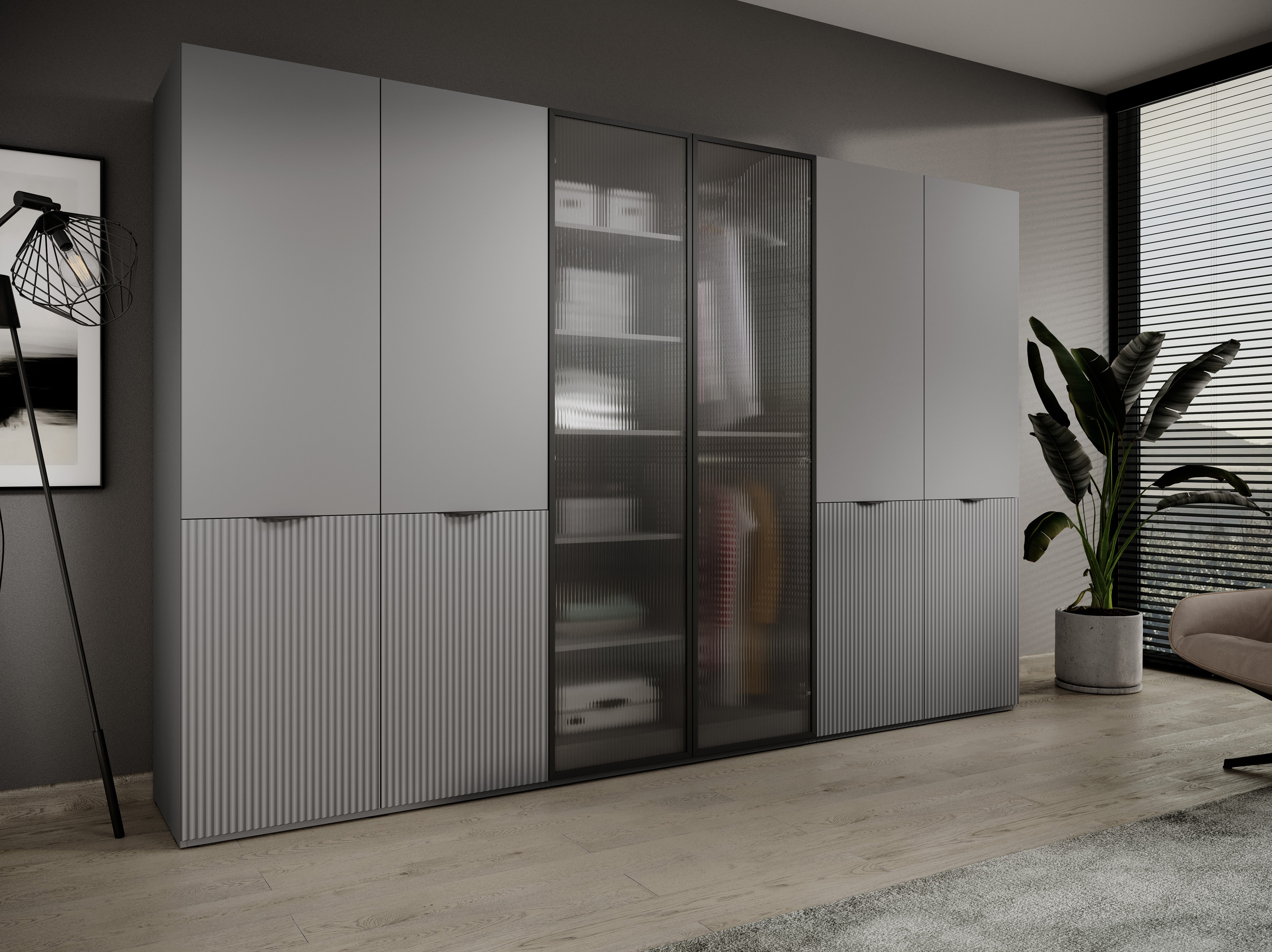 Cairo Wardrobe Fluted Glass W101cm