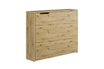 Artisan oak desk cabinet with hinged top opening and solid front panel