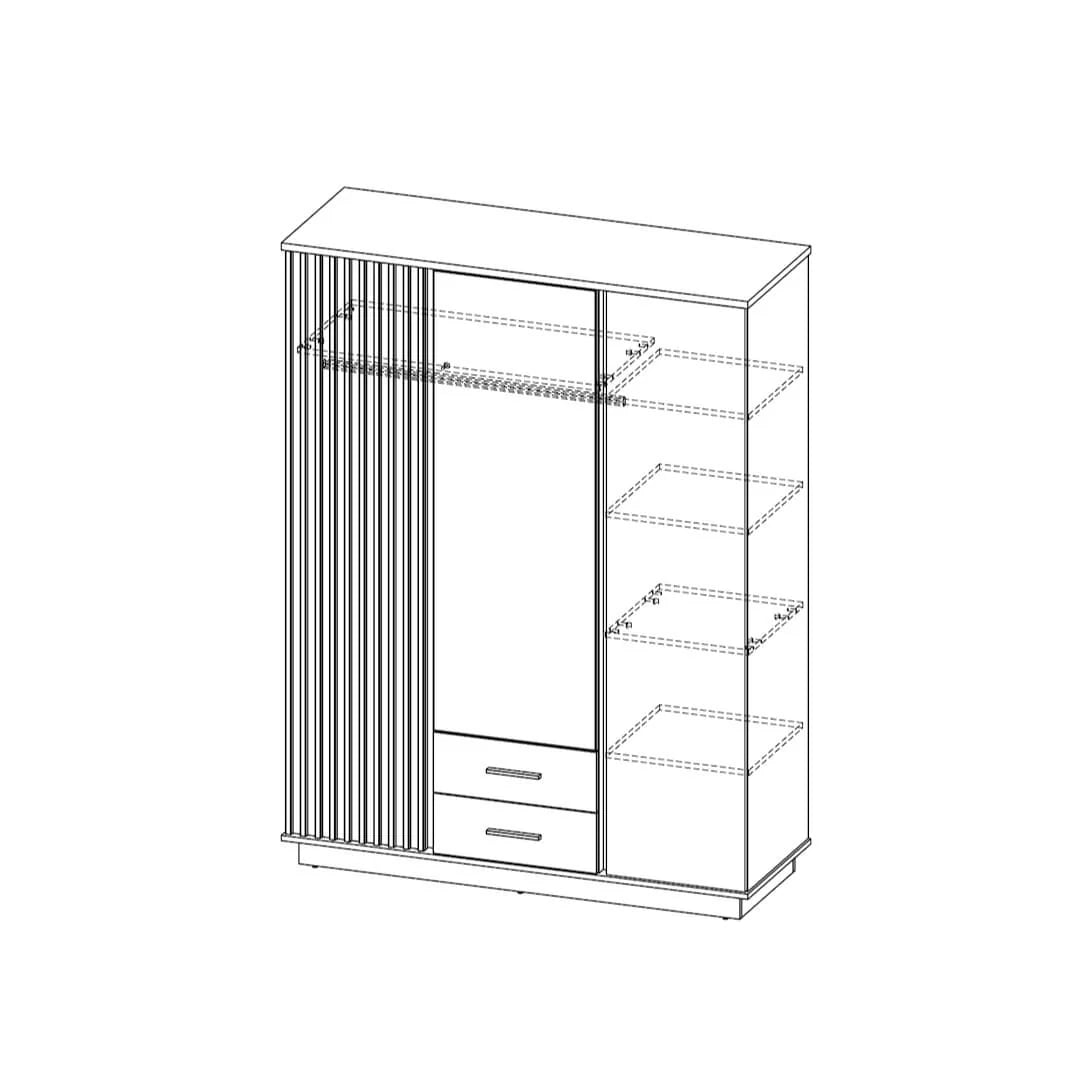 Ella 3 Door Wardrobe W145cm