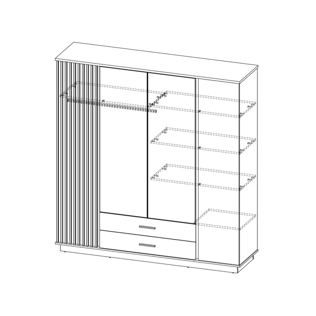 Ella 4 Door Wardrobe W196cm