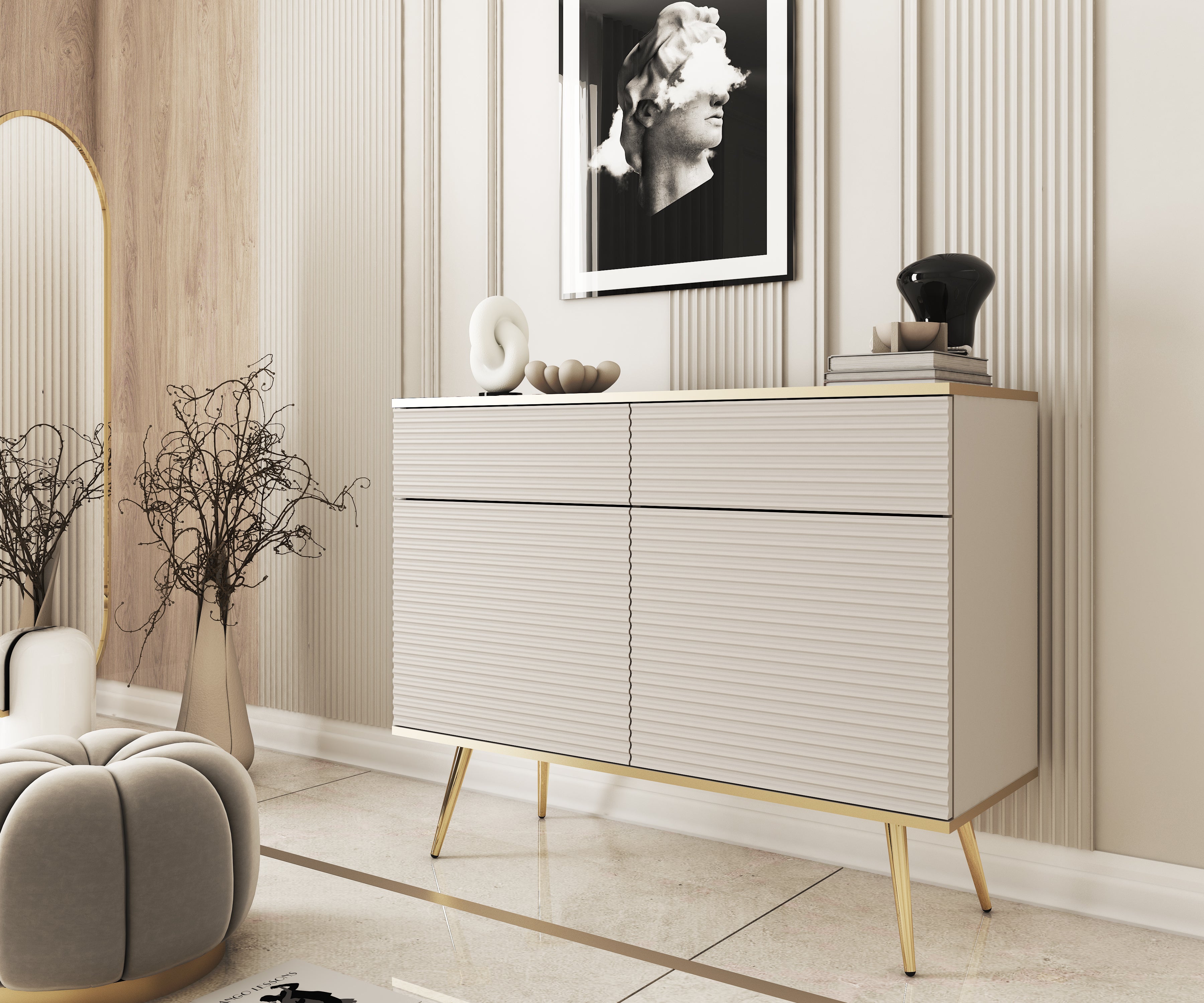 Ola Wave 2 Door 2 Drawer Sideboard W107cm