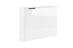 White convertible desk with storage cabinet and smooth front panels